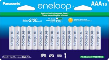 16 Pack - Panasonic eneloop AAA 2100 Cycle Ni-MH Pre-Charged Rechargeable Batteries - $30.99 at Amazon.com