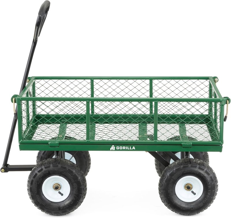 Gorilla Steel Garden Cart, Steel Mesh Removable Sides - $67.00 (52% off) at Amazon.com