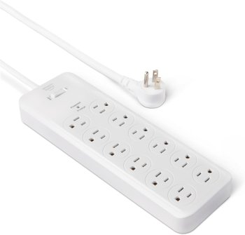 8ft Amazon Basics Surge Protector Power Strip, 12-Outlet, 4000 Joules - $15.38 at Amazon.com