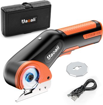 Cordless Electric Scissors, Electric Cardboard Box Rotary Cutter w/Replacement Blade & Storage Case - $13.99 at Amazon.com