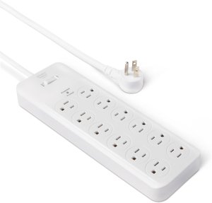 8ft Amazon Basics Surge Protector Power Strip, 12-Outlet, 4000 Joules  at Amazon.com for $15.38 Free Shipping for Prime Members