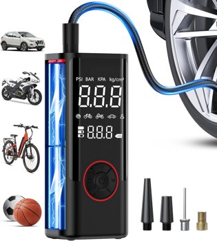 Tire Inflator Portable Air Compressor, Cordless Air Pump for Car Tires with Pressure Gauge - $14.99 at Amazon.com
