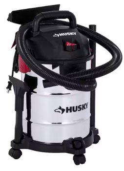 6 Gallon 4.0 Peak HP Stainless Steel Wet Dry Vac with Locking Hose, Wands, Filters, Dust Bag and Attachments - $40 at Home Depot